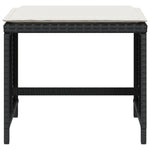 HKH Bancos de Jardín con Cojines 4 Piezas 40x40x35 Cm Ratán PE - Negro