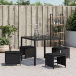 HKH Bancos de Jardín con Cojines 4 Piezas 40x40x35 Cm Ratán PE - Negro