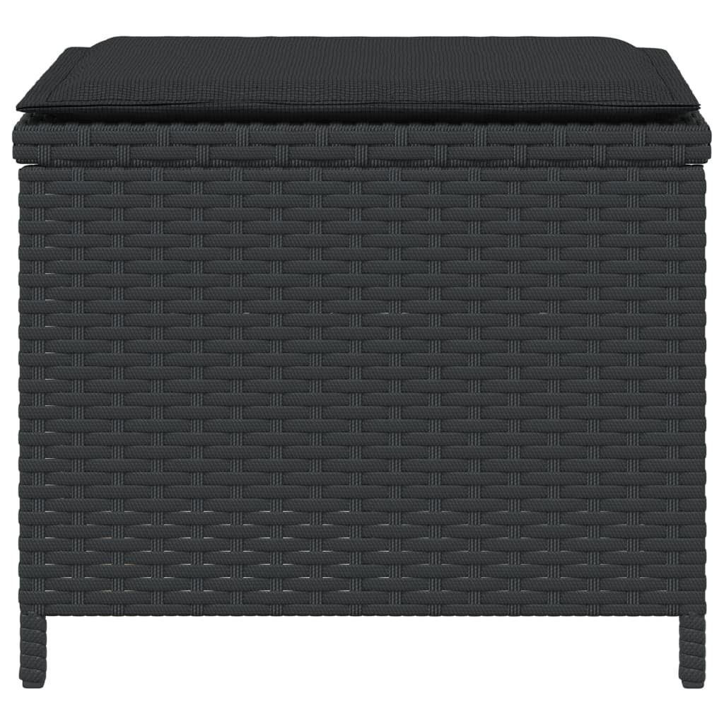 HKH Bancos de Jardín con Cojines 4 Piezas 40x40x35 Cm Ratán PE - Negro