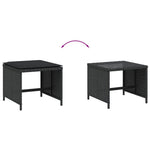 HKH Bancos de Jardín con Cojines 4 Piezas 40x40x35 Cm Ratán PE - Negro