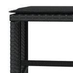 HKH Bancos de Jardín con Cojines 4 Piezas 40x40x35 Cm Ratán PE - Negro