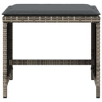 HKH Bancos de jardín con cojines 4 unidades 40x40x35 cm Ratán PE - Gris