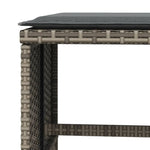 HKH Bancos de jardín con cojines 4 unidades 40x40x35 cm Ratán PE - Gris