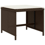 HKH Bancos de Jardín con Cojines 4 Pzs 40x40x35 Cm Ratán PE Marrón - Marrón