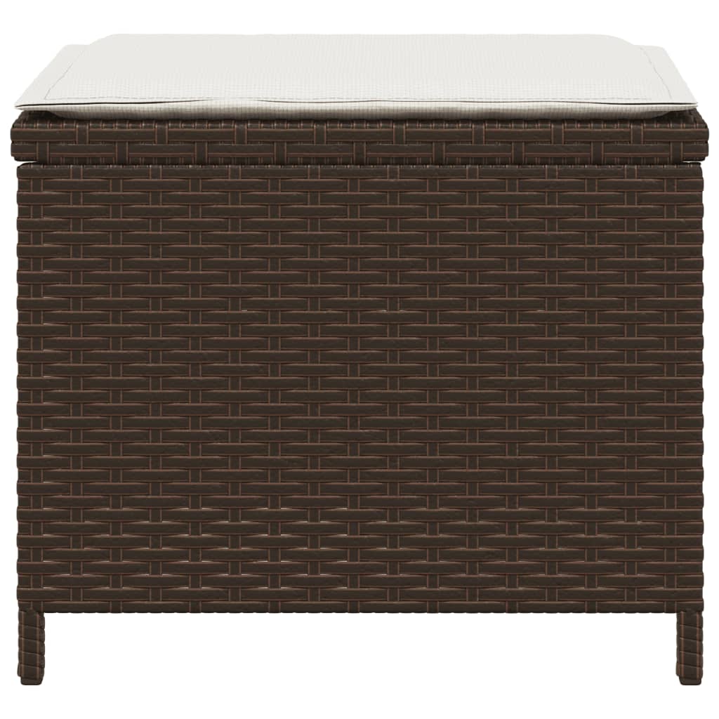 HKH Bancos de Jardín con Cojines 4 Pzs 40x40x35 Cm Ratán PE Marrón - Marrón