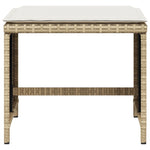 Bancos de jardín HKH con cojines 4 Piezas 40x40x35 cm Ratán Pe - Beige