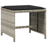 HKH Bancos Jardim C/ Almofadões 4pcs 40x40x35cm Vime Pe Cinza-claro - Cinzento