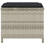 HKH Bancos Jardim C/ Almofadões 4pcs 40x40x35cm Vime Pe Cinza-claro - Cinzento