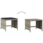 HKH Bancos Jardim C/ Almofadões 4pcs 40x40x35cm Vime Pe Cinza-claro - Cinzento