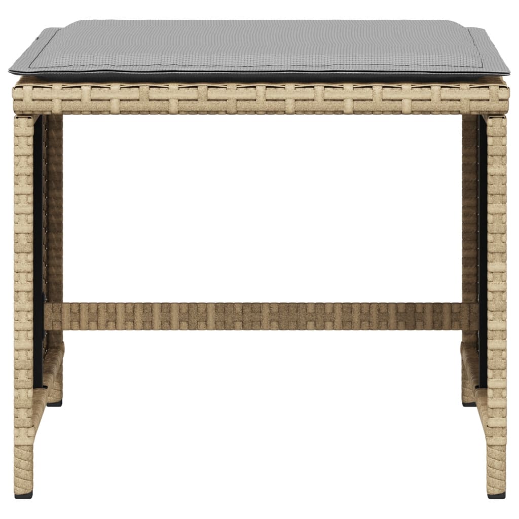 HKH Bancos Jardim Almofadões 4 Pcs 40x40x35 Cm Vime Pe Mistura - Bege