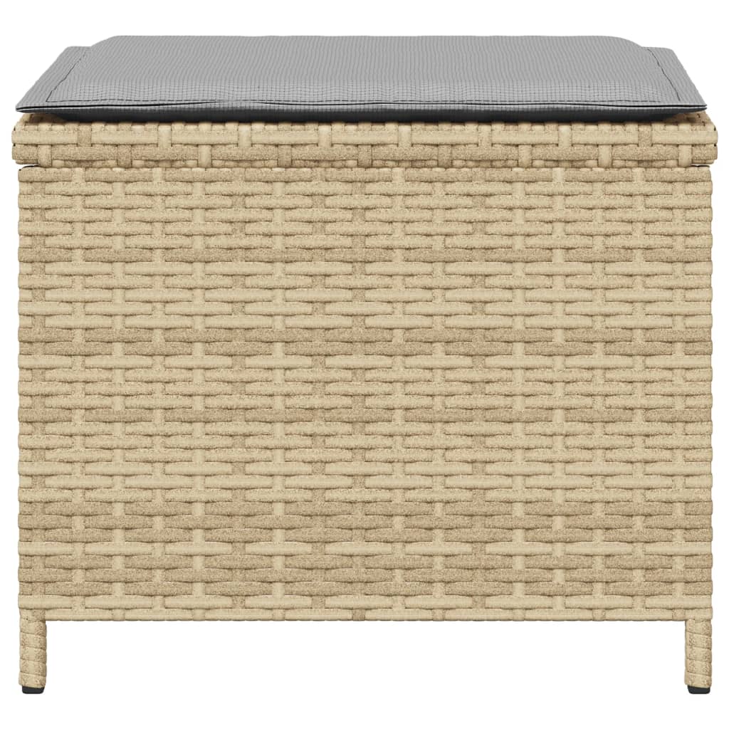 HKH Bancos Jardim Almofadões 4 Pcs 40x40x35 Cm Vime Pe Mistura - Bege