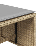 HKH Bancos Jardim Almofadões 4 Pcs 40x40x35 Cm Vime Pe Mistura - Bege