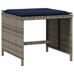 HKH Bancos Jardim com Almofadões 4 Pcs 40x40x35 Cm Vime Pe - Cinzento