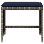 HKH Bancos Jardim com Almofadões 4 Pcs 40x40x35 Cm Vime Pe - Cinzento