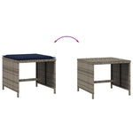 HKH Bancos Jardim com Almofadões 4 Pcs 40x40x35 Cm Vime Pe - Cinzento