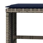 HKH Bancos Jardim com Almofadões 4 Pcs 40x40x35 Cm Vime Pe - Cinzento