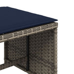 HKH Bancos Jardim com Almofadões 4 Pcs 40x40x35 Cm Vime Pe - Cinzento