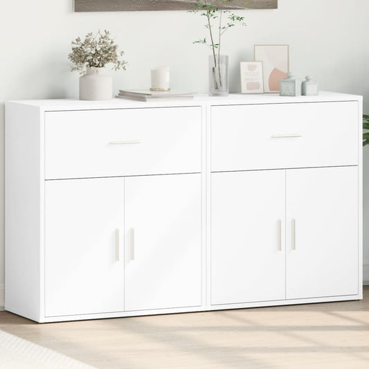 HKH Aparadores 2 Peças Moderno em derivados de Madeira 60 X 31 X 70 Cm - Branco