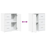 HKH Aparadores 2 Peças Moderno em derivados de Madeira 60 X 31 X 70 Cm - Branco
