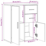 HKH Aparadores de 2 piezas, moderno, de madera contrachapada, 60 x 31 x 70 cm - Blanco