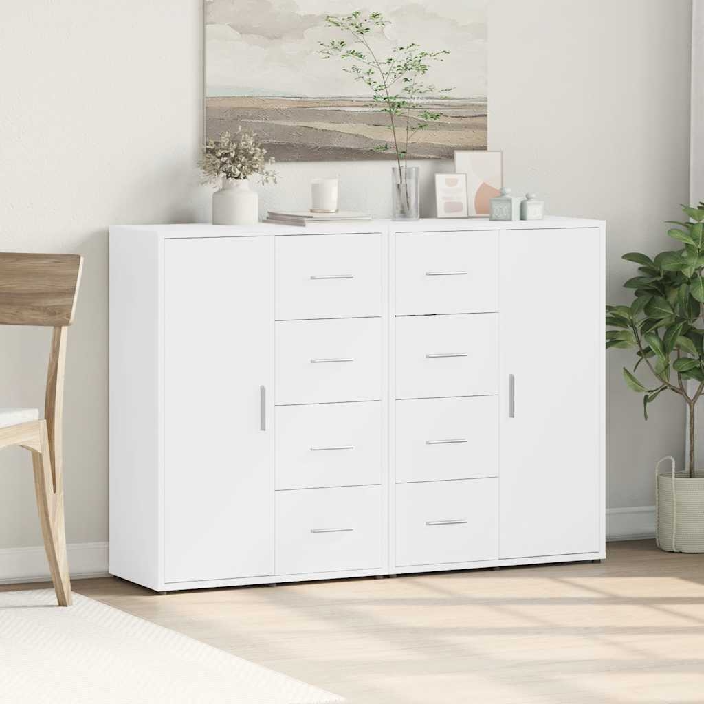 HKH Aparadores de 2 piezas, moderno, de madera contrachapada, 60 x 31 x 84 cm - Blanco