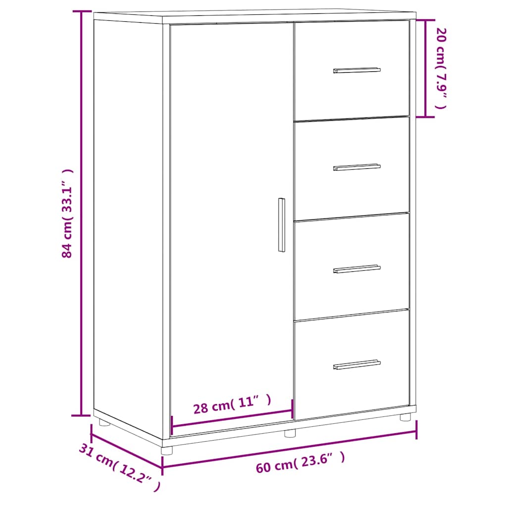 HKH Aparadores de 2 piezas, moderno, de madera contrachapada, 60 x 31 x 84 cm - Blanco