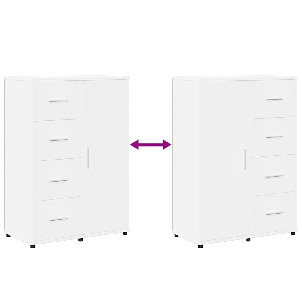 HKH Aparadores de 2 piezas, moderno, de madera contrachapada, 60 x 31 x 84 cm - Blanco