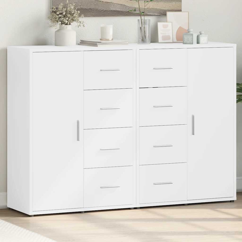HKH Aparadores de 2 piezas, moderno, de madera contrachapada, 60 x 31 x 84 cm - Blanco