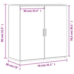 HKH Aparadores de 2 piezas moderno en derivados de madera 79 x 38 x 80 cm - Blanco