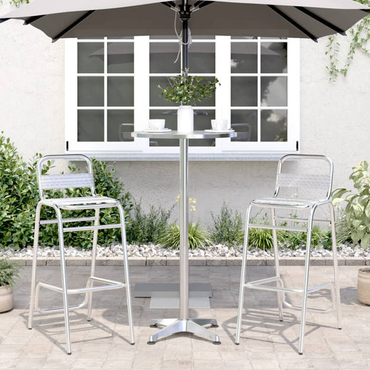 HKH Mesa de Bar com Altura Ajustável Ã˜59,5x70/109,5 Cm Alumínio - Prateado