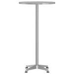 HKH Mesa de Bar con Altura Ajustable Ã˜59,5x70/109,5 Cm Aluminio - Plateado
