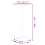 HKH Mesa de Bar con Altura Ajustable Ã˜59,5x70/109,5 Cm Aluminio - Plateado