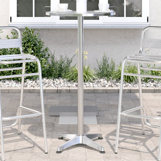 HKH Mesa de Bar com Altura Ajustável Ã˜59,5x70/109,5 Cm Alumínio - Prateado