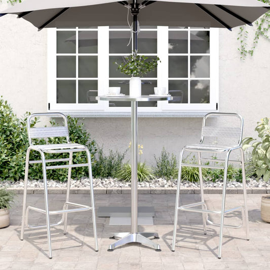 HKH Mesa de Bar com Altura Ajustável Ã˜59,5x70/114,5 Cm Alumínio - Prateado