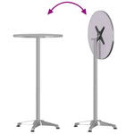 HKH Mesa de Bar com Altura Ajustável Ã˜59,5x70/114,5 Cm Alumínio - Prateado