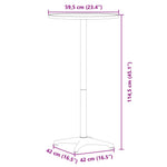 HKH Mesa de Bar com Altura Ajustável Ã˜59,5x70/114,5 Cm Alumínio - Prateado