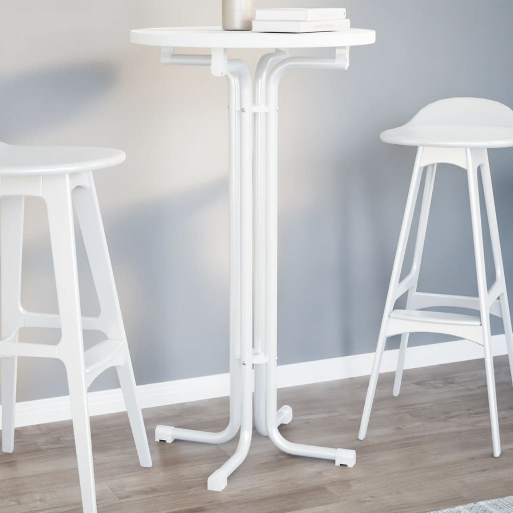 Mesa de Comedor HKH de Derivados de Madera y Acero Blanco