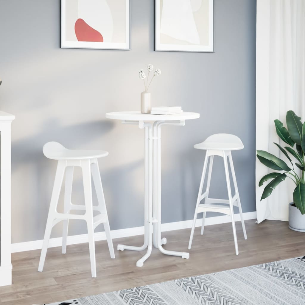 Mesa de Comedor HKH de Derivados de Madera y Acero Blanco