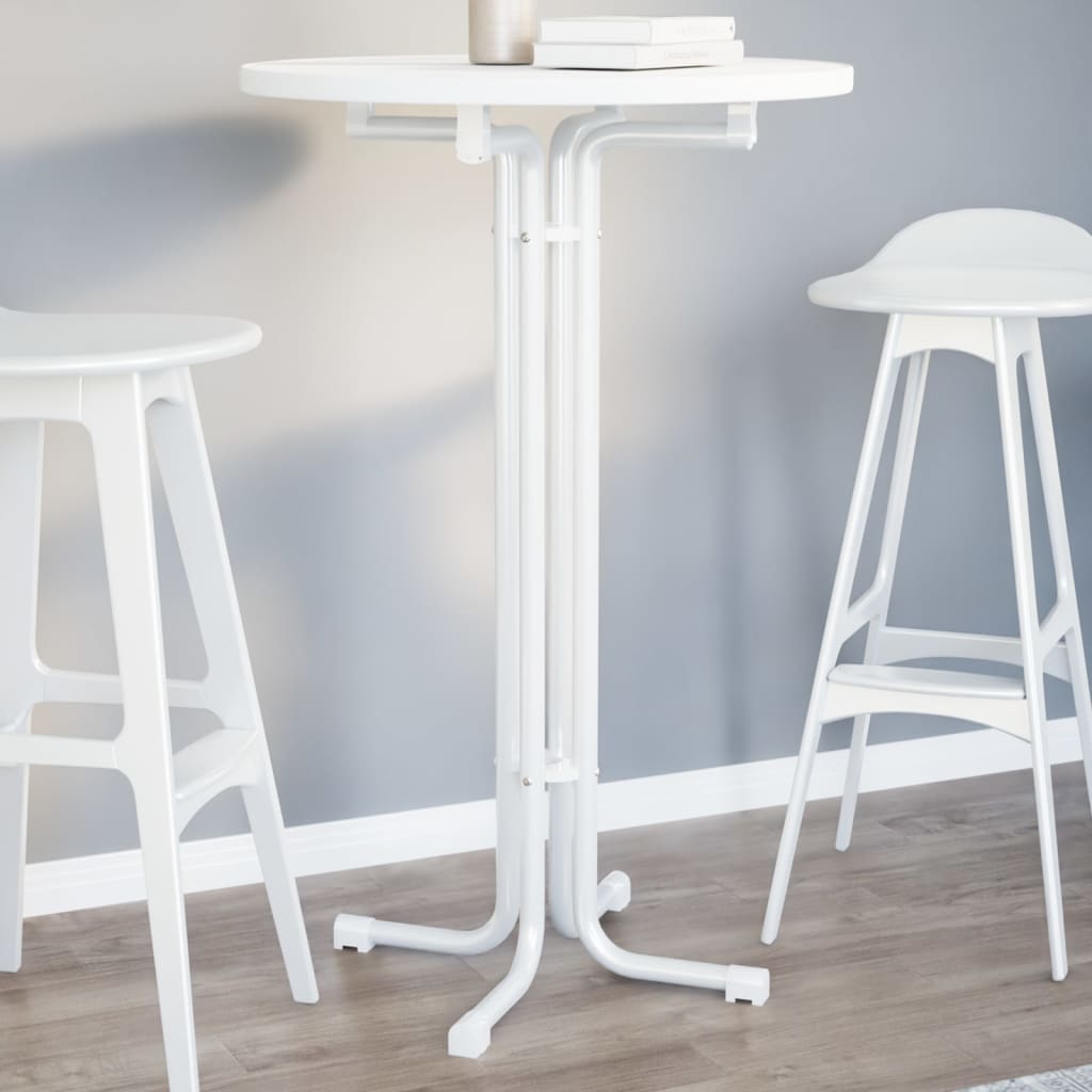 Mesa de Comedor HKH de Derivados de Madera y Acero Blanco