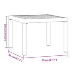 HKH Mesa de Centro P/ Jardim 55x55x39,5 Cm Aço Revestido a Pó - Preto