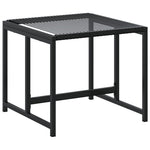 HKH Bancos de Jardín 4 Pcs Mimbre PE - Negro