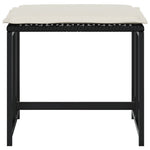HKH Bancos de Jardim com Almofadões 4 Pcs Vime Pe - Preto