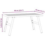 HKH Mesa de Centro para Jardim 90x45x35 Cm Aço Revestido a Pó - Preto