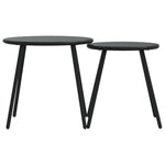 HKH Mesas Centro P/ Jardim Redondas 2 Pcs Aço Revestido a Pó - Preto