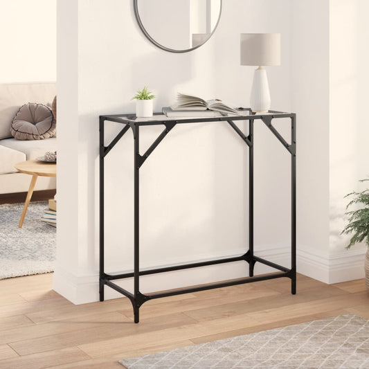 Mesa Consola HKH de Acero con Tablero de Cristal Transparente