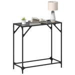 Mesa consola de acero HKH con tapa de cristal negro