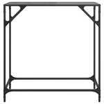 Mesa consola de acero HKH con tapa de cristal negro