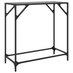 Mesa consola de acero HKH con tapa de cristal negro