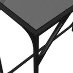 Mesa consola de acero HKH con tapa de cristal negro