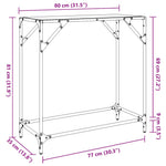 Mesa consola de acero HKH con tapa de cristal negro